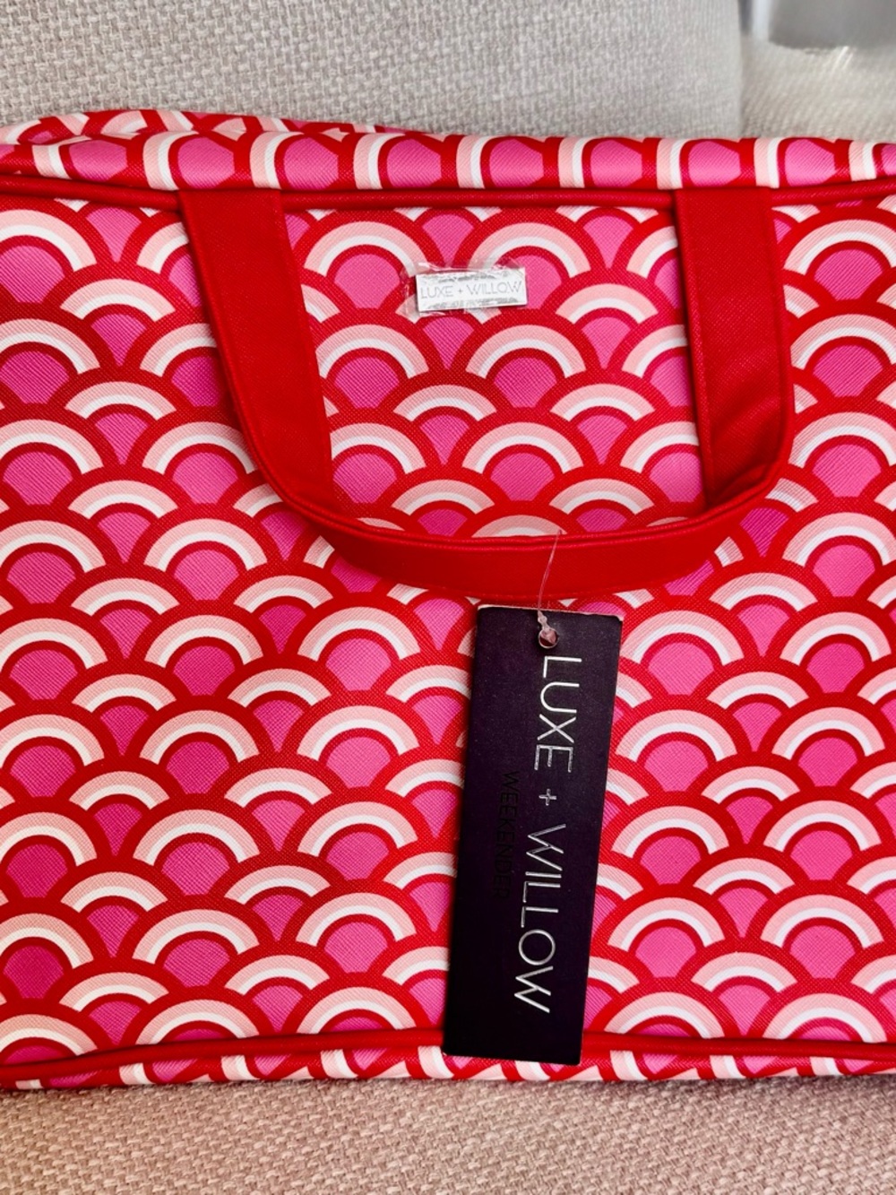 Red and Pink Patterned Tote